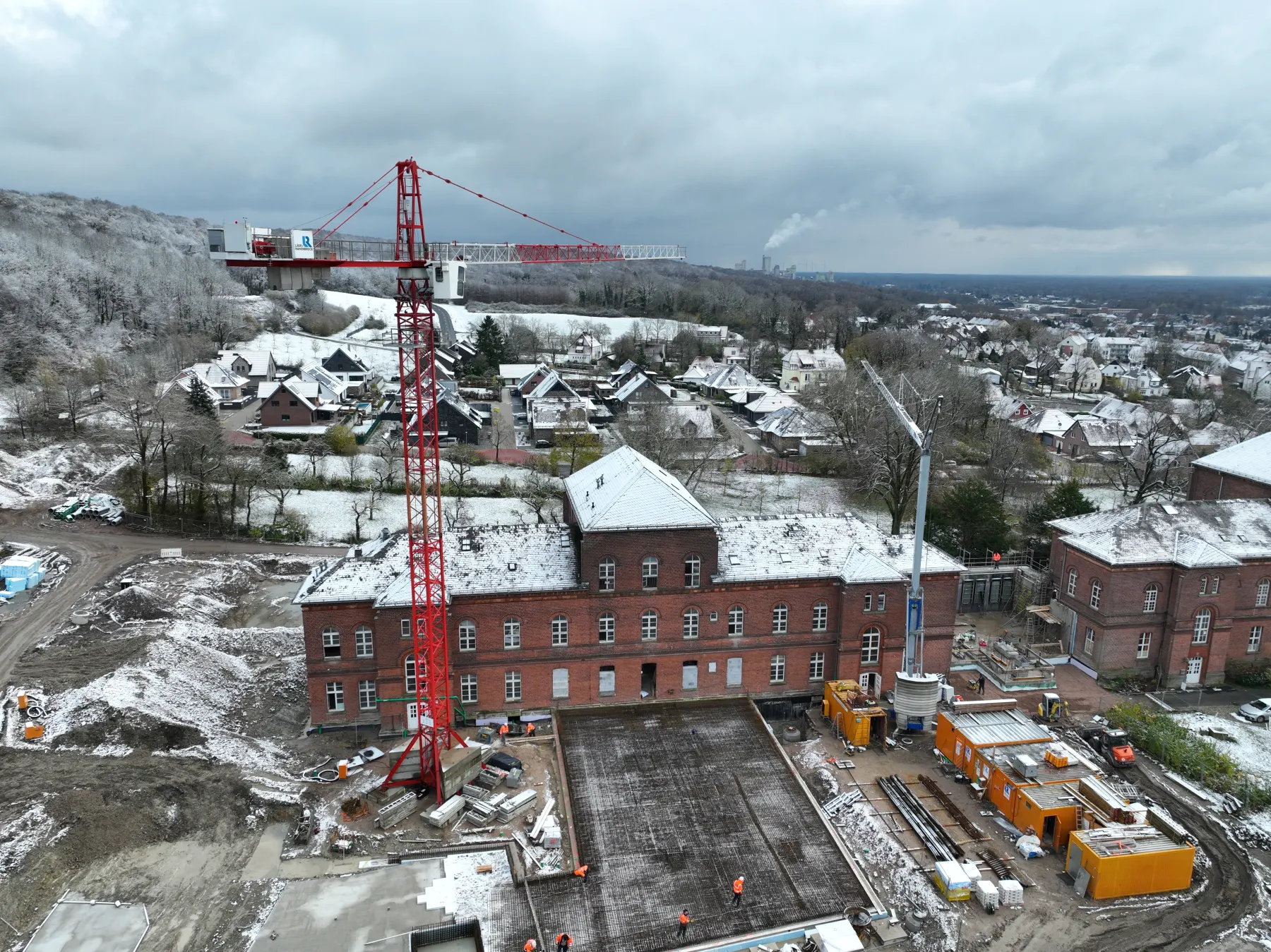 Luftbild der Baustelle an der LWL-Klinik Lengerich