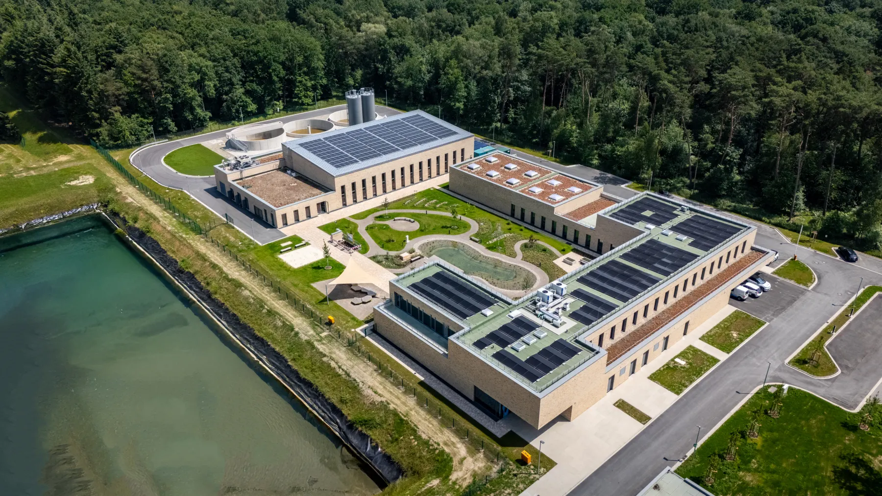 Luftaufnahme der Gesamtanlage Wasserwerk Hornheide