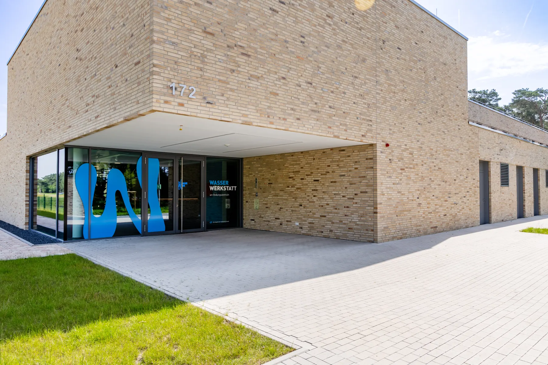 Eingangsbereich des Wasserwerks Hornheide